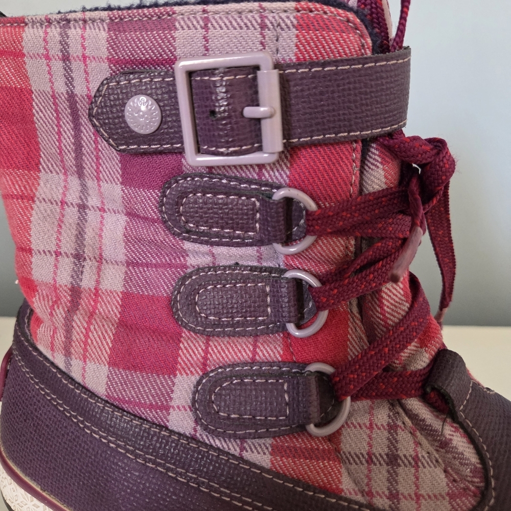 UGG Decatur Sugar Plum Plaid Winter Rain Boots Size 7 - Picture 5 of 8